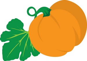 acclaim clipart: a single pumpkin growing in a garden