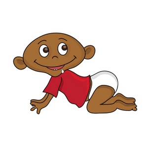 acclaim clipart: cartoon baby crawling