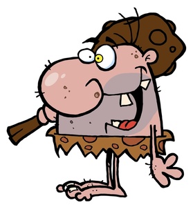 cartoon caveman carrying a big club