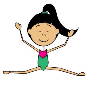 acclaim clipart: female asian gymnast doing the splits