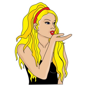 acclaim clipart: girl blowing a kiss