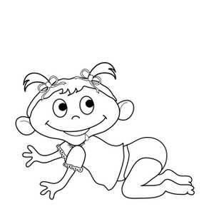 acclaim clipart: little girl coloring page