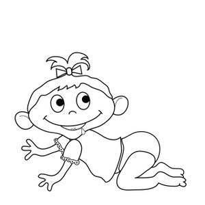 acclaim clipart: little girl coloring page