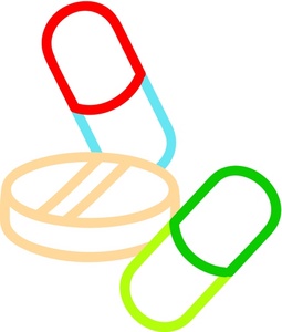 acclaim clipart: pills against a white background