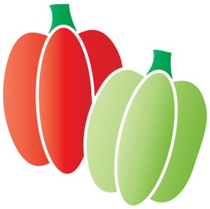 red and green bell peppers