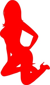 acclaim clipart: silhouette of a sexy woman