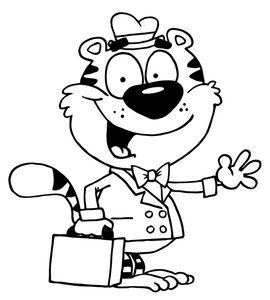 acclaim clipart: tiger cartoon businessman