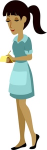 acclaim clipart: waitress taking an order